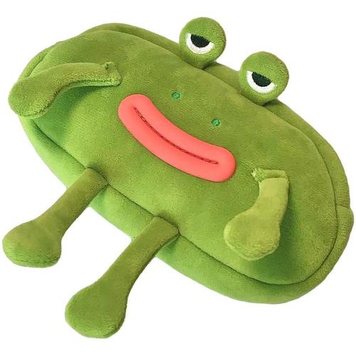 Sac À Stylos En Forme De Grenouille De Grande Capacité,Étuis À Crayons En Peluche Avec Fermeture Éclair,Cosmétiques,École Et Bureau - Type Green