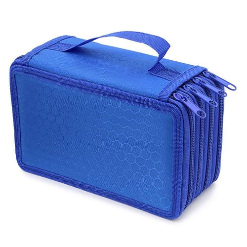 Trousse À Crayons À Quatre Étages,Sac De Grande Capacité 72 Trous,Jolie Boîte Kawaii,Papeterie Coréenne Et Japonaise,Fournitures Scolaires D'art - Type Blue-72