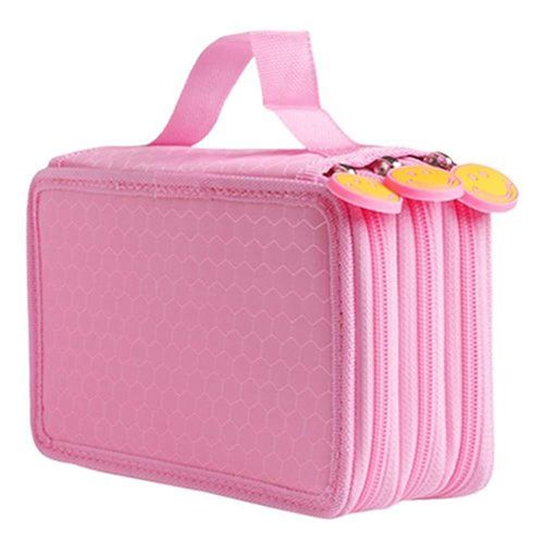 Trousse À Crayons À Quatre Étages,Sac De Grande Capacité 72 Trous,Jolie Boîte Kawaii,Papeterie Coréenne Et Japonaise,Fournitures Scolaires D'art - Type Pink Smile-52