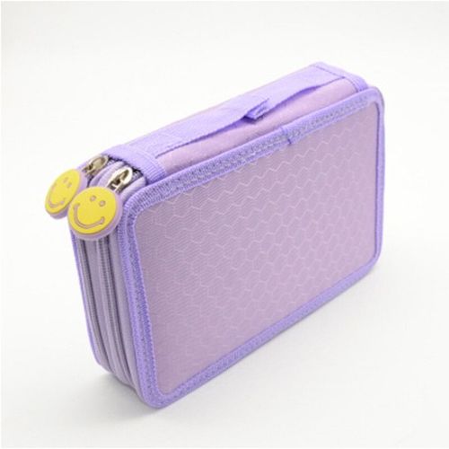 Trousse À Crayons À Quatre Étages,Sac De Grande Capacité 72 Trous,Jolie Boîte Kawaii,Papeterie Coréenne Et Japonaise,Fournitures Scolaires D'art - Type Purple Smile-32