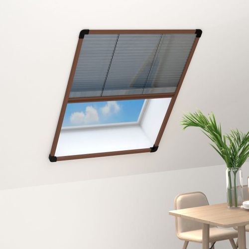 vidaXL Moustiquaire pliss¿¿e pour fen¿ºtre Aluminium Marron 60x80 cm