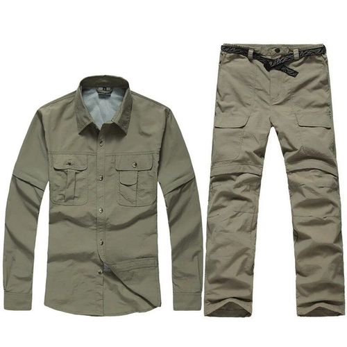 Trvlwego-Pantalon D'été Pour Homme,Chemise De Pêche Et De Randonnée En Plein Air,Vaccage Rapide,Respirant,Anti Uv,Protection Solaire,Camping Imbibé