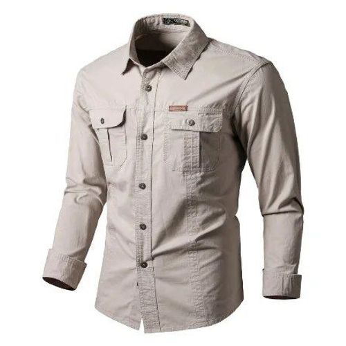 6xl Chemise Cargo À Manches Longues Pour Hommes,Chemises S Tactiques Décontractées En Coton,Hauts De Travail Pour Sports De Plein Air Printemps Automne