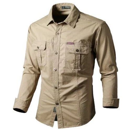 6xl Chemise Cargo À Manches Longues Pour Hommes,Chemises S Tactiques Décontractées En Coton,Hauts De Travail Pour Sports De Plein Air Printemps Automne