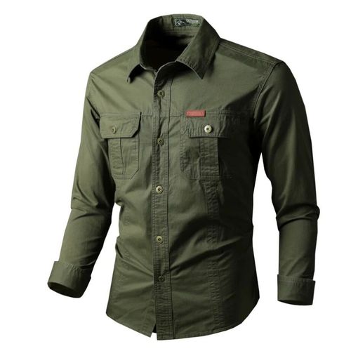 6xl Chemise Cargo À Manches Longues Pour Hommes,Chemises S Tactiques Décontractées En Coton,Hauts De Travail Pour Sports De Plein Air Printemps Automne