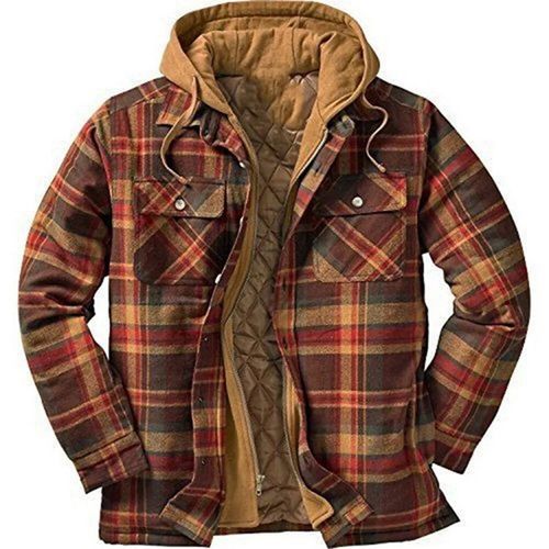 Chemises De Camping En Plein Air,De Randonnée,Épaisses,À Carreaux,À Capuche,Harajuku,En Coton Chaud,Pour Homme,Manteau De Banlieue Ample,Automne-Hiver