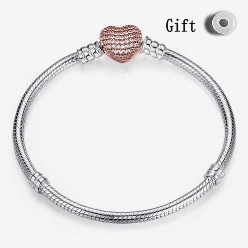 Argent-Or Rose - 19cm - Bracelets En Zircon Couleur Argent, Hibou, Clip Serpent, Breloque Originale, Bijoux Pour Enfants Garçons Filles, Femmes