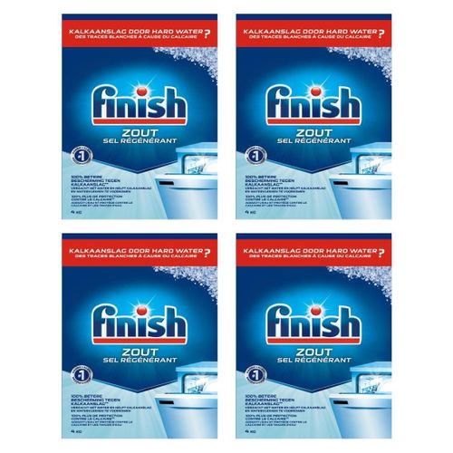 FINISH Lot de 4 Sels Régénérant Lave-Vaisselle - 4 kg
