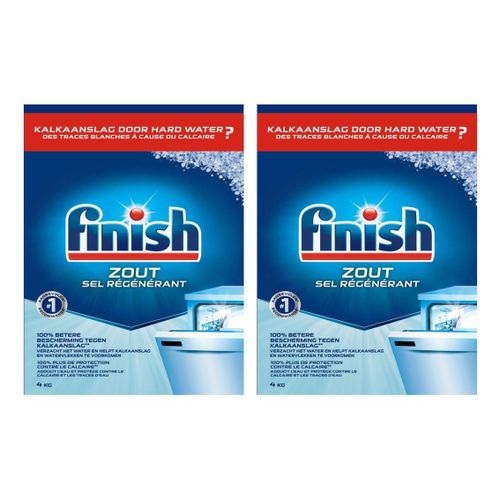 FINISH Lot de 2 Sels Régénérant Lave-Vaisselle - 4 kg