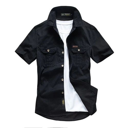 Chemises Cargo Rétro En Coton Pour Hommes,Avec Poches D'été,Pour Pêche,Randonnée,Camping,Tactique,Grande Taille,Tops Décontractés,M-4xl