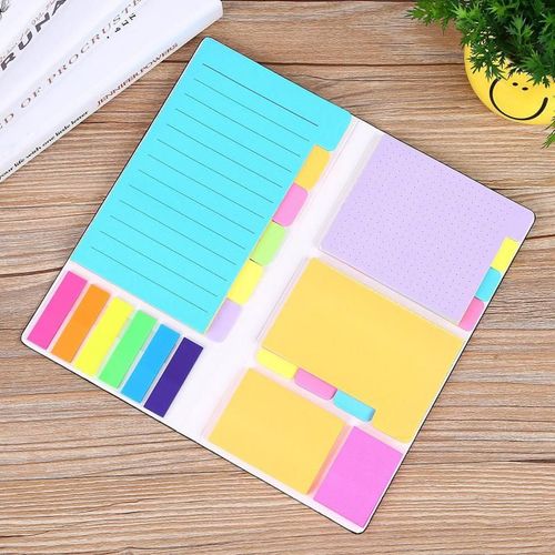 Ensemble de feuillets adhésifs 402 pièces/ensemble avec couverture en PU, 11 modèles différents, bloc-Notes auto-adhésifs, fournitures de bureau par Kevin & sasa Crafts