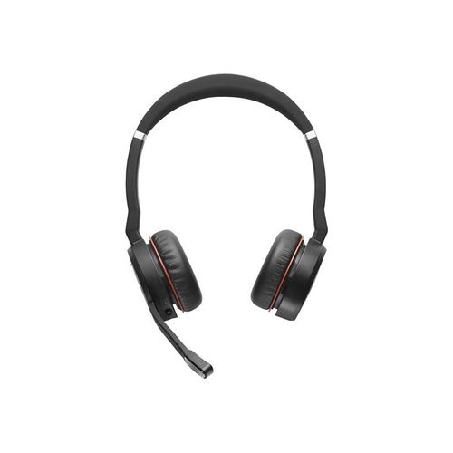 Jabra Evolve 75 SE UC Stereo - Micro-casque - sur-oreille - Bluetooth - sans fil - Suppresseur de bruit actif - USB - avec support de chargement - certifié Zoom - pour LINK 380a MS