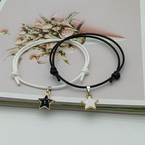 Couleur Ou Rose - Ensemble De 2 Bracelets Tendance Pour Couple, Pour Amis, Conception De Clé De Verrouillage, Corde De Couleur Noire, Vente En Gros, Livraison Directe, Bijoux