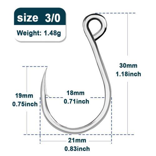 Hameçons De Pêche En Ligne,Accessoires En Acier À Haute Teneur En Carbone Pour Eau Salée,25 Pièces - Type Size3 0 Gap 18mm-25 Pcs