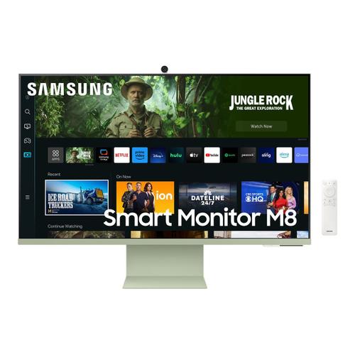 Samsung S32CM80GUU - M80C Series - écran LED - Intelligent - 32" - 3840 x 2160 4K @ 60 Hz - VA - 400 cd/m² - 3000:1 - HDR10+ - 4 ms - HDMI, USB-C - haut-parleurs - vert printemps, blanc chaud