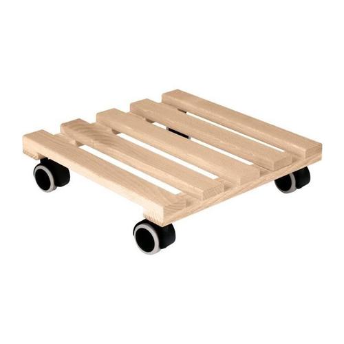 EDA Support a roulettes carré 40 x 40 cm en Bois - 4 roulettes - 40 x 40 x H.8.4 cm