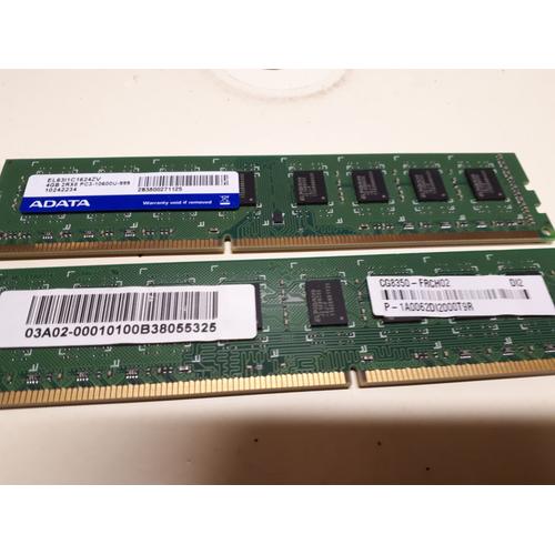 2 barrettes mémoires ADATA 4 GB PC3-10600U-999