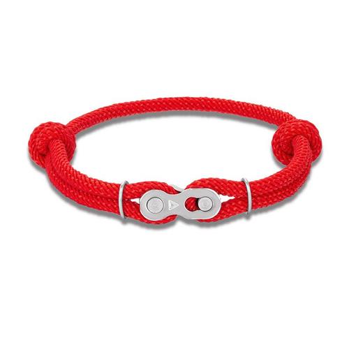 Rouge - Mkendn Locomotive Hommes Punk Rock Vélo Chaîne Bracelet Réglable Corde Nautique Bracelets Vtt Boucle Magique Accessoire