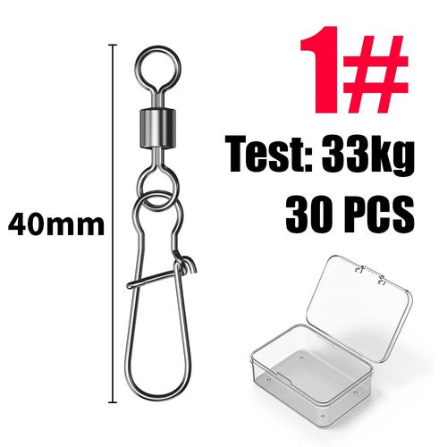 Lot De 50 Émerillons En Acier Inoxydable Pour Pêche Au Brochet,Accessoires De Pêche,Connecteur,Broche,Roulement,Roulement,Mousqueton,Hameçon,Leurre,Matériel #A