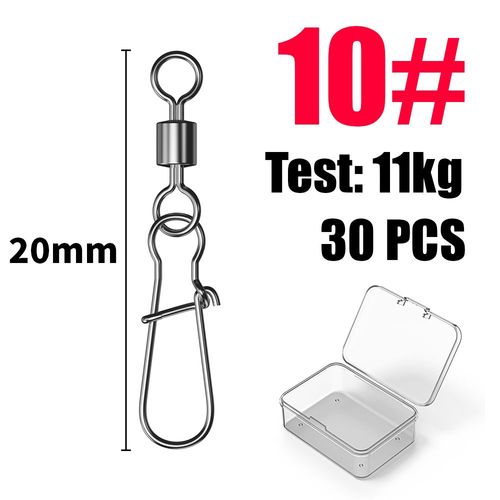Lot De 50 Émerillons En Acier Inoxydable Pour Pêche Au Brochet,Accessoires De Pêche,Connecteur,Broche,Roulement,Roulement,Mousqueton,Hameçon,Leurre,Matériel #B