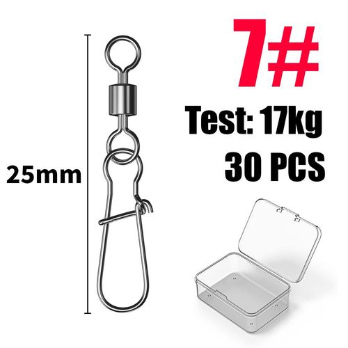 Lot De 50 Émerillons En Acier Inoxydable Pour Pêche Au Brochet,Accessoires De Pêche,Connecteur,Broche,Roulement,Roulement,Mousqueton,Hameçon,Leurre,Matériel #J