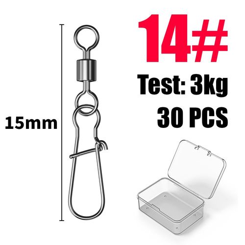 Lot De 50 Émerillons En Acier Inoxydable Pour Pêche Au Brochet,Accessoires De Pêche,Connecteur,Broche,Roulement,Roulement,Mousqueton,Hameçon,Leurre,Matériel #D