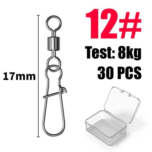 Lot De 50 Émerillons En Acier Inoxydable Pour Pêche Au Brochet,Accessoires De Pêche,Connecteur,Broche,Roulement,Roulement,Mousqueton,Hameçon,Leurre,Matériel #C