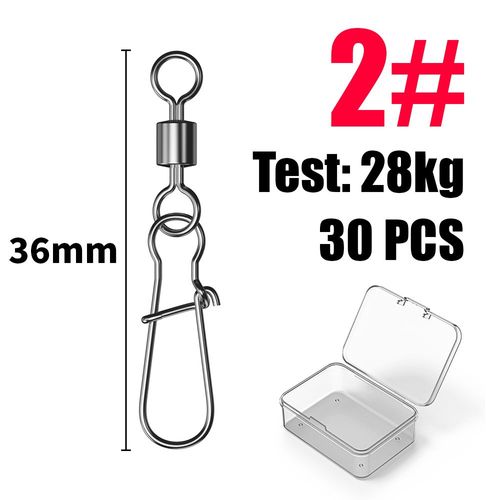 Lot De 50 Émerillons En Acier Inoxydable Pour Pêche Au Brochet,Accessoires De Pêche,Connecteur,Broche,Roulement,Roulement,Mousqueton,Hameçon,Leurre,Matériel #E