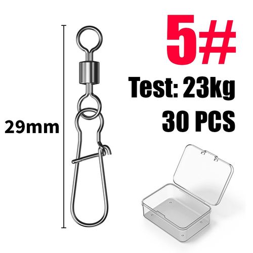 Lot De 50 Émerillons En Acier Inoxydable Pour Pêche Au Brochet,Accessoires De Pêche,Connecteur,Broche,Roulement,Roulement,Mousqueton,Hameçon,Leurre,Matériel #H