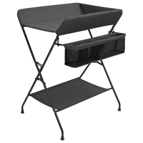 Vidaxl Table À Langer Anthracite Fer