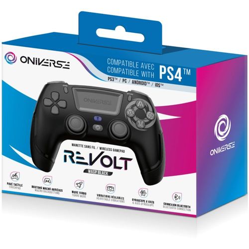 Manette Sans Fil Oniverse Revolt Pour Ps4 Pc Et Mobile Bluetooth Guêpe Noir