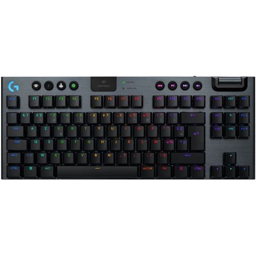 CLAVIER GAMING MÉCANIQUE SANS FIL ULTRA PLAT AZERTY LOGITECH G915 X LIGHTSPEED TKL CLICKY NOIR
