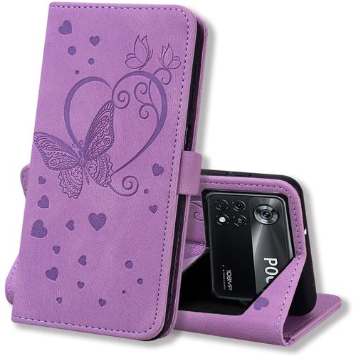 Coque Xiaomi Poco X4 Pro 5g, Coque Portefeuille Poco X4 Pro, Protection Etui Xiaomi Poco X4 Pro, Housse Premium En Cuir Pu [Porte Carte] Couverture Du Livre Pour Xiaomi Poco X4 Pro, Violet