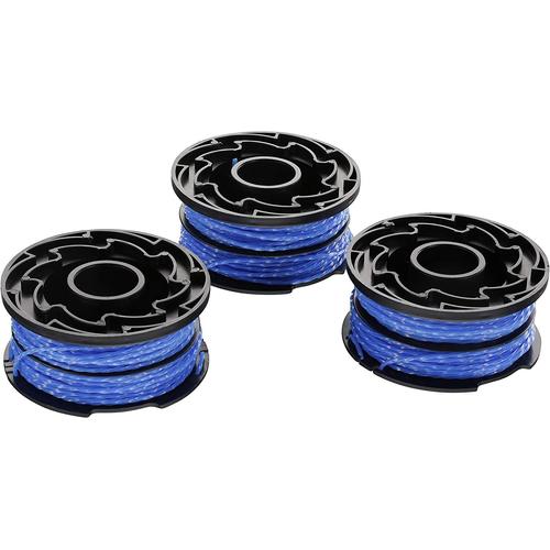 Lot de 3 Bobines de Rechange pour Coupe-Bordures, Bobine Reflex Plus A Déroulement Automatique, 3 x 12 m de Fil en Nylon, Fil de 1,5 mm, A6441X3-XJ Bleu