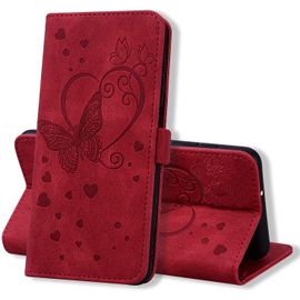 Coque Samsung Galaxy A22 5g, Coque Portefeuille Samsung A22 5g, Protection Etui Galaxy A22 5g, Housse Premium En Cuir Pu [Porte Carte] Couverture Du Livre Pour Galaxy A22 5g, Rouge