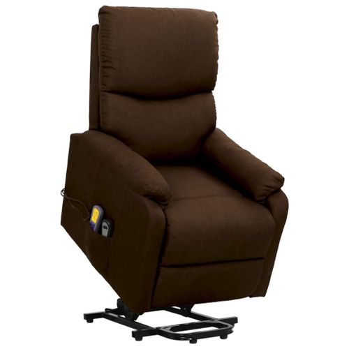 Vidaxl Fauteuil De Massage Inclinable Marron Foncé Tissu