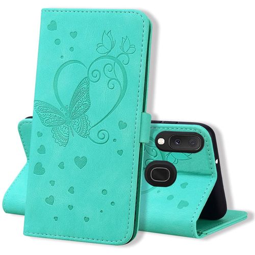 Coque Samsung Galaxy A20e, Coque Portefeuille Samsung A20e, Protection Etui Galaxy A20e, Housse Premium En Cuir Pu [Porte Carte] Couverture Du Livre Pour Samsung Galaxy A20e, Vert