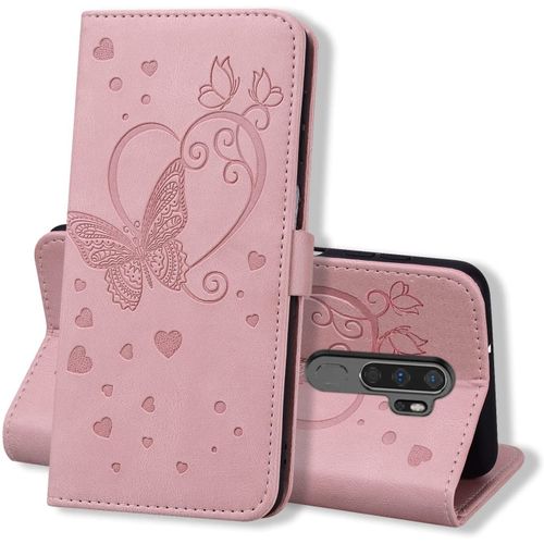 Coque Oppo A9 2020 / A5 2020, Coque Portefeuille Samsung A9, Protection Etui Oppo A9, Housse Premium En Cuir Pu [Porte Carte] Couverture Du Livre Pour Galaxy A9 / A5, Rose
