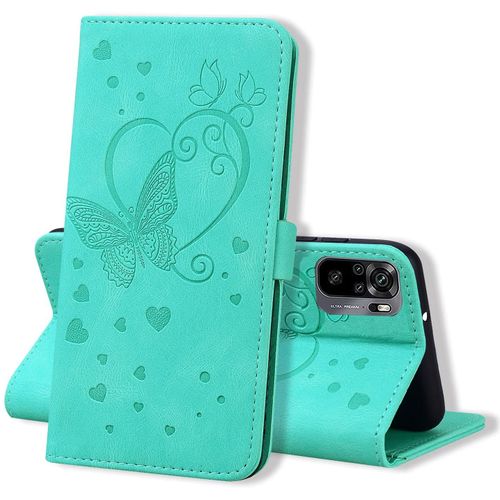 Coque Xiaomi Redmi Note 10 4g / Note 10s, Coque Portefeuille Redmi Note 10 4g / Note 10s, Etui Housse Premium En Cuir Pu [Porte Carte] Couverture Du Livre, Vert