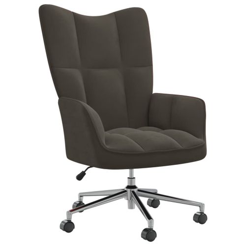 Vidaxl Chaise De Relaxation Gris Foncé Velours