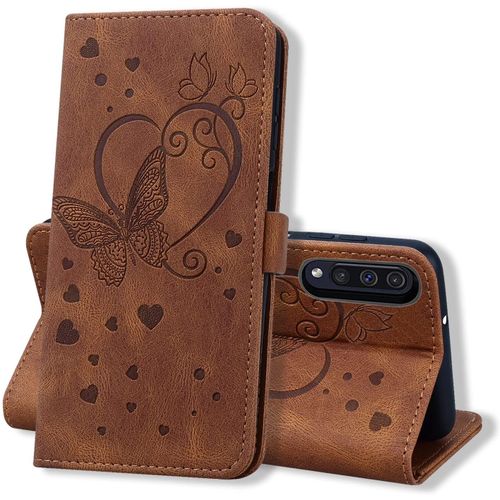 Coque Samsung Galaxy A50/ A30s/ A50s, Coque Portefeuille A50, Protection Etui A50, Housse Premium En Cuir Pu [Porte Carte] Couverture Du Livre Pour Samsung Galaxy A50/ A30s/ A50s, Brun