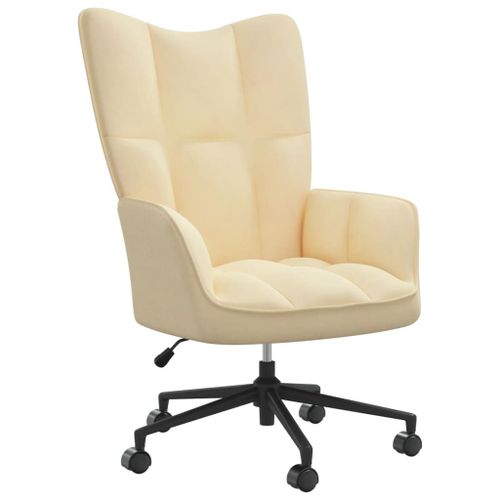 Vidaxl Chaise De Relaxation Blanc Cr¿¿Me Velours