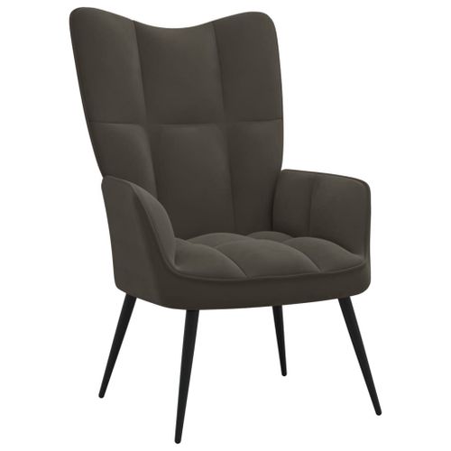 Vidaxl Chaise De Relaxation Gris Foncé Velours
