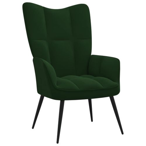 Vidaxl Chaise De Relaxation Vert Foncé Velours