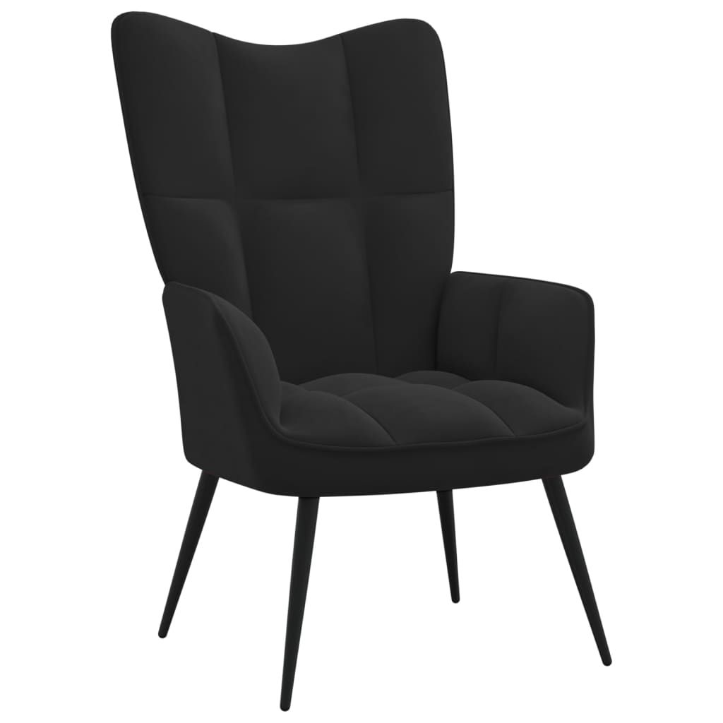 Vidaxl Chaise De Relaxation Noir Velours