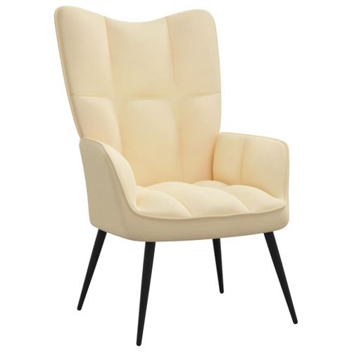 Vidaxl Chaise De Relaxation Blanc Crème Velours