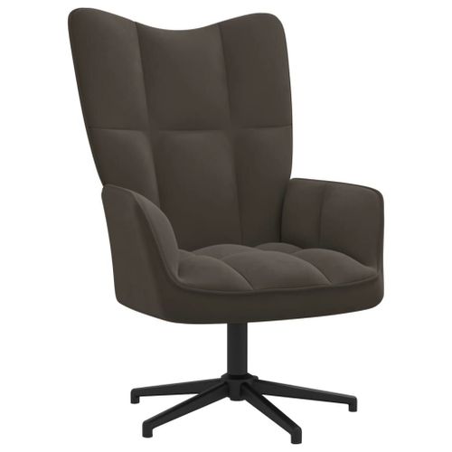 Vidaxl Chaise De Relaxation Gris Foncé Velours