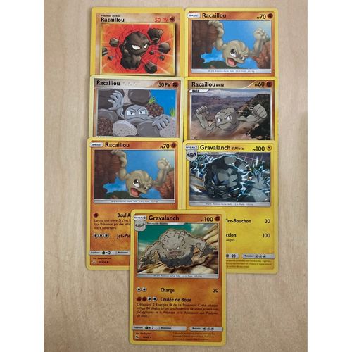 (420) 5x Racaillou + Gravalanch + Gravalanch D’Alola (Pokemon)