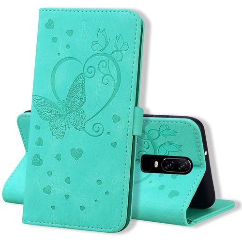 Coque Oneplus 6, Coque Portefeuille Oneplus 6, Protection Etui Housse Premium En Cuir Pu [Porte Carte] Couverture Du Livre Pour Oneplus 6, Vert