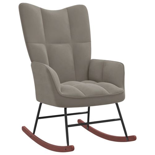Vidaxl Chaise À Bascule Gris Clair Velours
